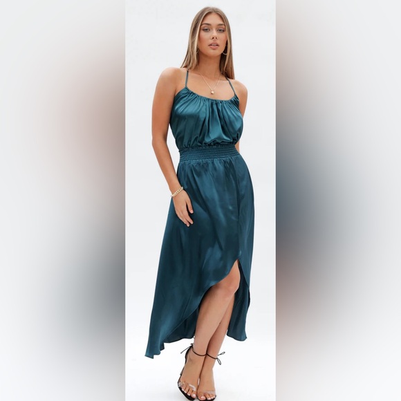 NWTBISHOP + YOUNG Night Moves Cami topmidi skirt Jasmine -Teal green NWT size M - Picture 1 of 8